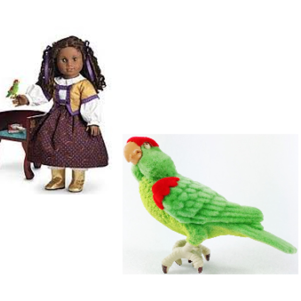 American Girl Doll Cecile Parrot & Games Accessory Pet BIrd Cochon Flocked Toy - Picture 6 of 12